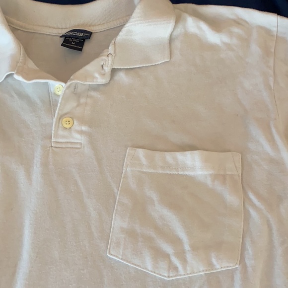 White short sleeve, pocket on front, polo shirt - Picture 3 of 4